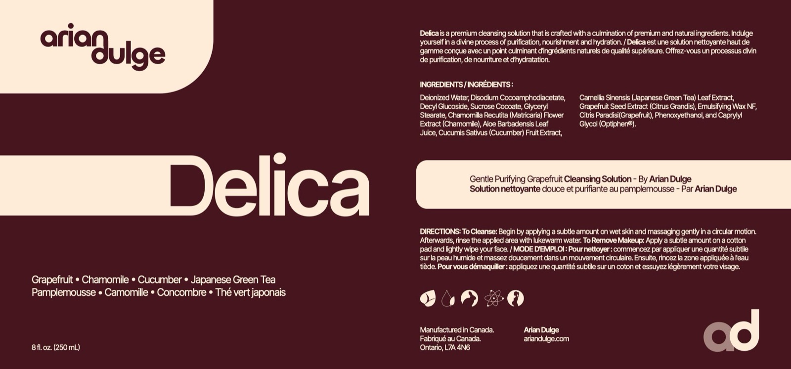 Delica, Evena & Renova — Arian Dulge packaging