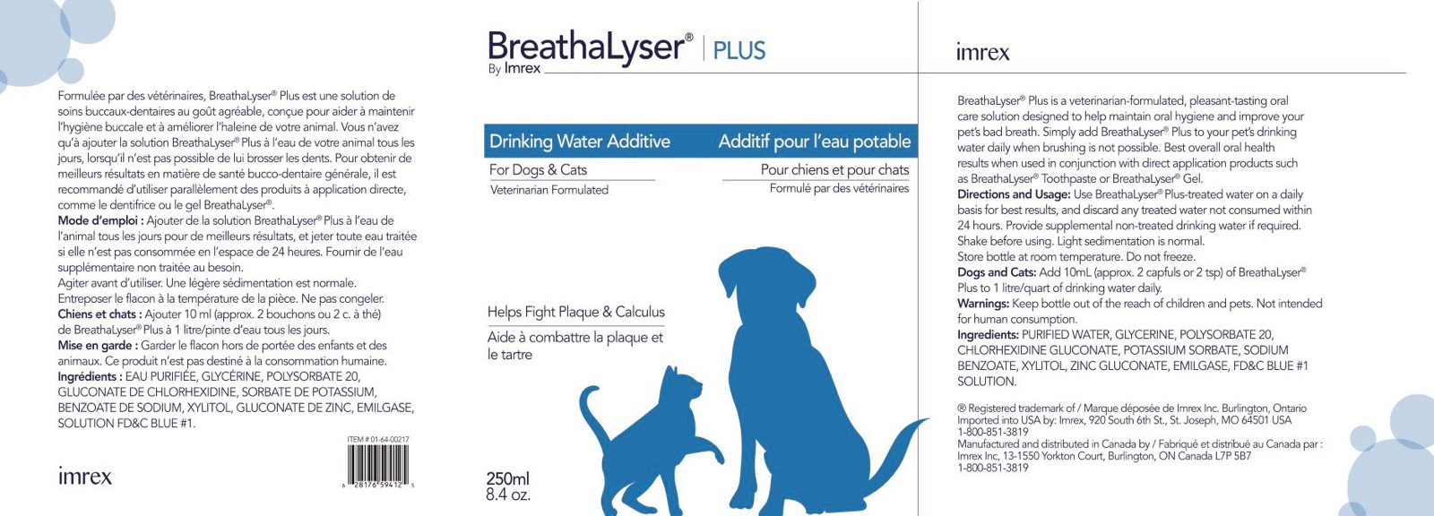 BreathaLyser by Imrex — Product labels
